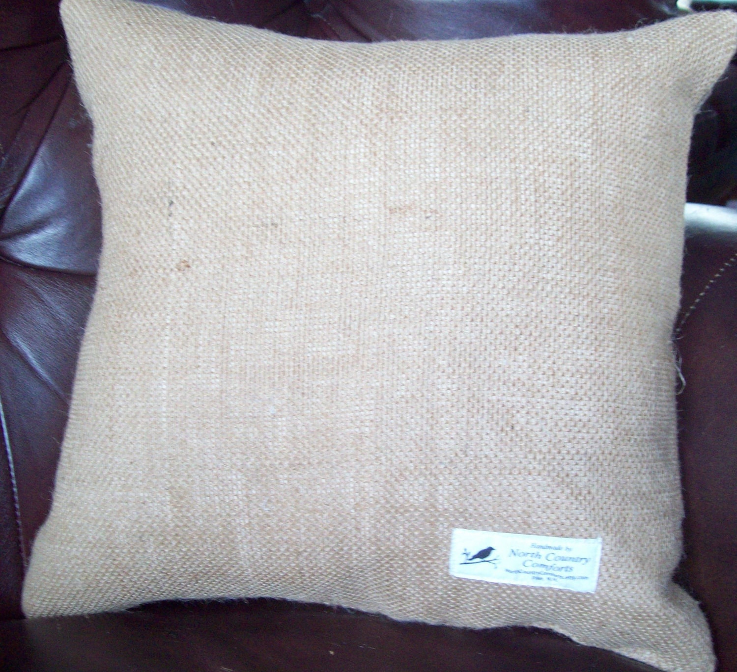Burlap Decorative Pillow - Sun, Sea, Sand - Beach Pillow - More Colors Available - Beach Cottage Decor - Coastal Pillow