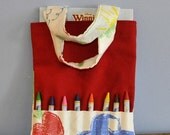 Personalized Coloring Bag, SALE, Kid Inspired Drawings, Eco- Friendly