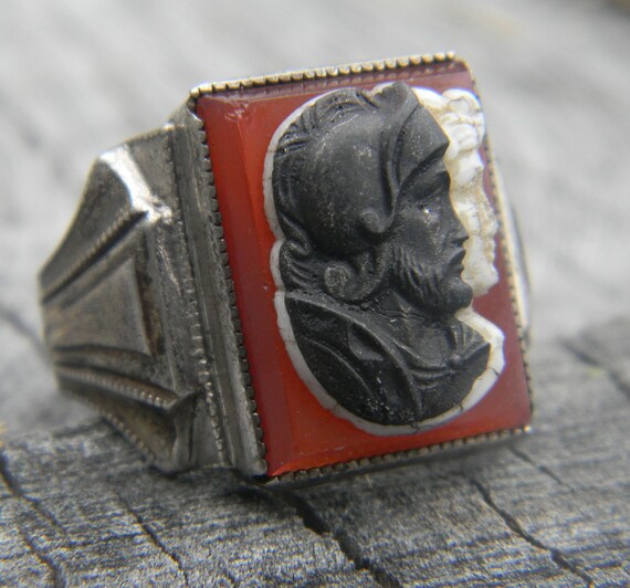 Vintage Men's Double Cameo Ring with by Gener8tionsCre8tions