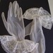 Sheer lacey rhinestone 1960's see thru ladies vintage gloves