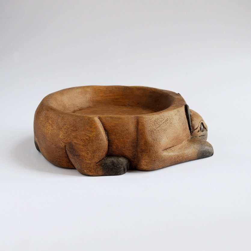 Vintage Wooden Cat Tray
