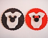 Boy or Girl Mouse Baby Onsesie Bodysuit Edible Fondant Cupcake Topper Decorations Baby Shower-First Birthday