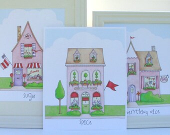 Sugar spice and everything nice ... 3 girls room wall art prints