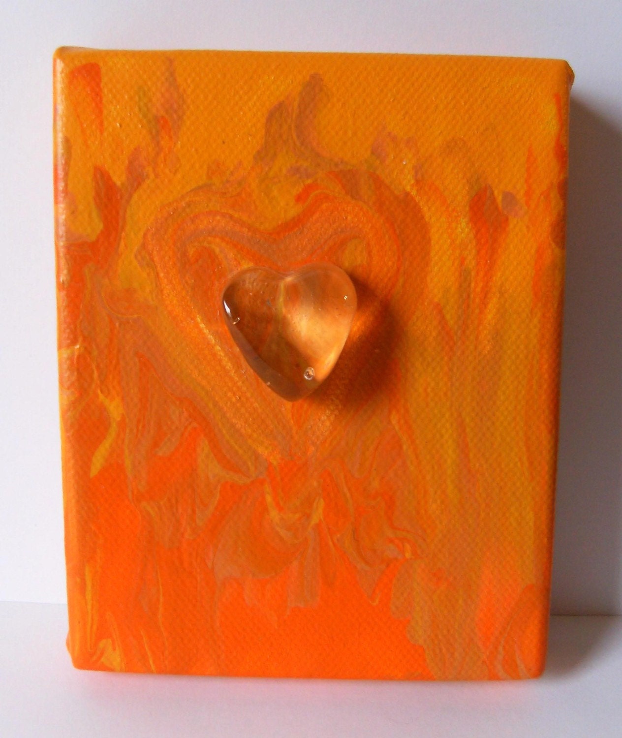 Original Acrylic/Mixed Media Abstract Fine Art Painting - Love 9- 4x5