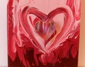 Original Acrylic/Mixed Media Abstract Fine Art Painting - Love 24 - 4x5