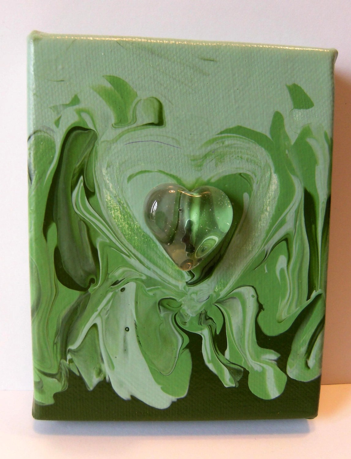 Original Acrylic/Mixed Media Abstract Fine Art Painting - Love 13 - 4x5