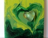Original Acrylic/Mixed Media Abstract Fine Art Painting - Love 25 - 4x5