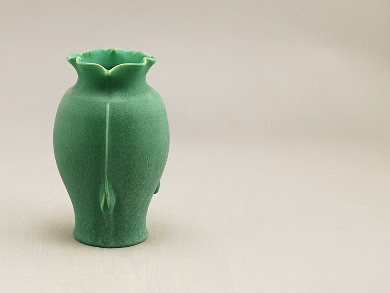 SALE Serenity Vase in Teco Green - by Door Pottery- Arts & Crafts Pottery- Handmade Art Pottery