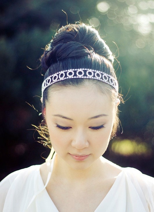 SIMONE - Silver Crystal Rhinestone Bridal Headband