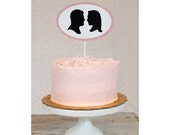 Custom Paper Silhouette Wedding Cake Topper made from your photos by Simply Silhouettes as seen in BRIDES Magazine