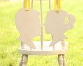 Bride and Groom Chair Hangers - Custom Silhouettes made from your photos by Simply Silhouettes