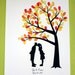 Custom Silhouette Fingerprint Tree Wedding Guest Book Alternative - 18x24 Print made with your Silhouette made from your photos