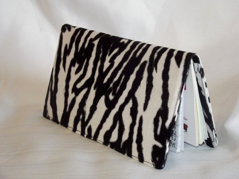 Zebra Print Checkbook Cover - Fabric Checkbook Cover