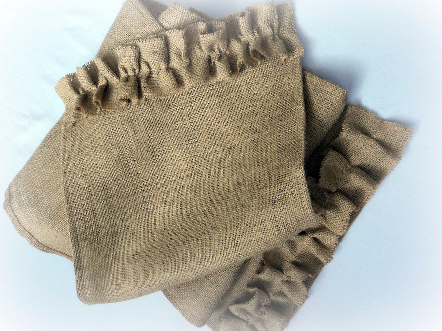 Burlap Table Runner with Ruffles Burlap Runner 14" x 60" or Custom Size Available
