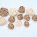 Set of Six Burlap Flowers Natural and Ivory or Choose your Colors