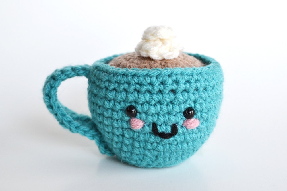 Amigurumi Coffee or Tea Cup - Crocheted in Turquoise