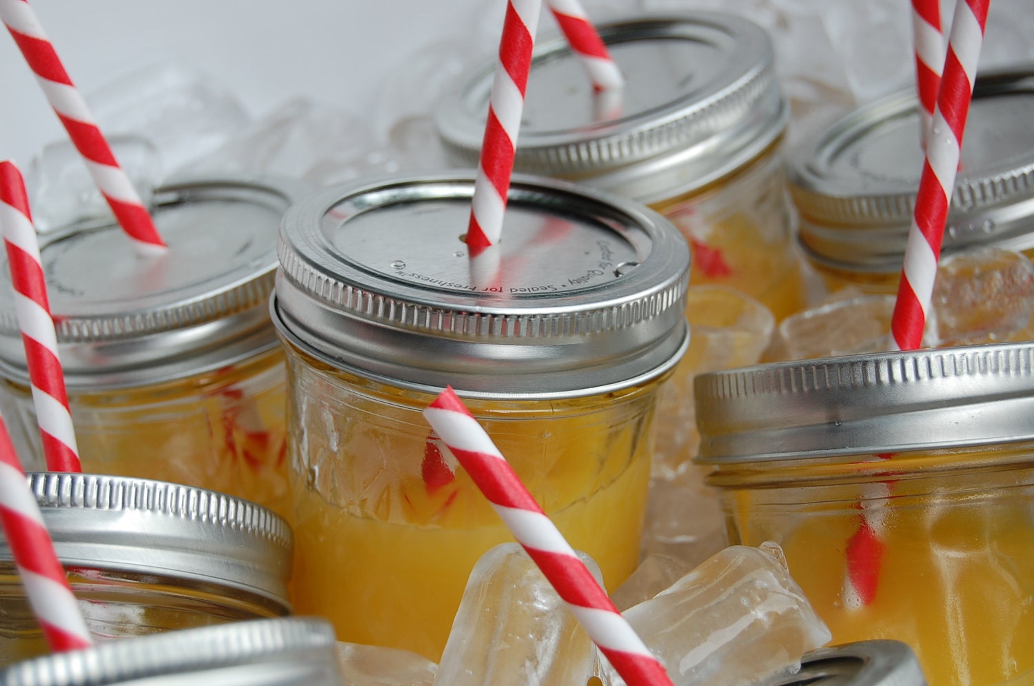 Mason Jar Drink LIDS/ Ready for your straw/ Set of 15