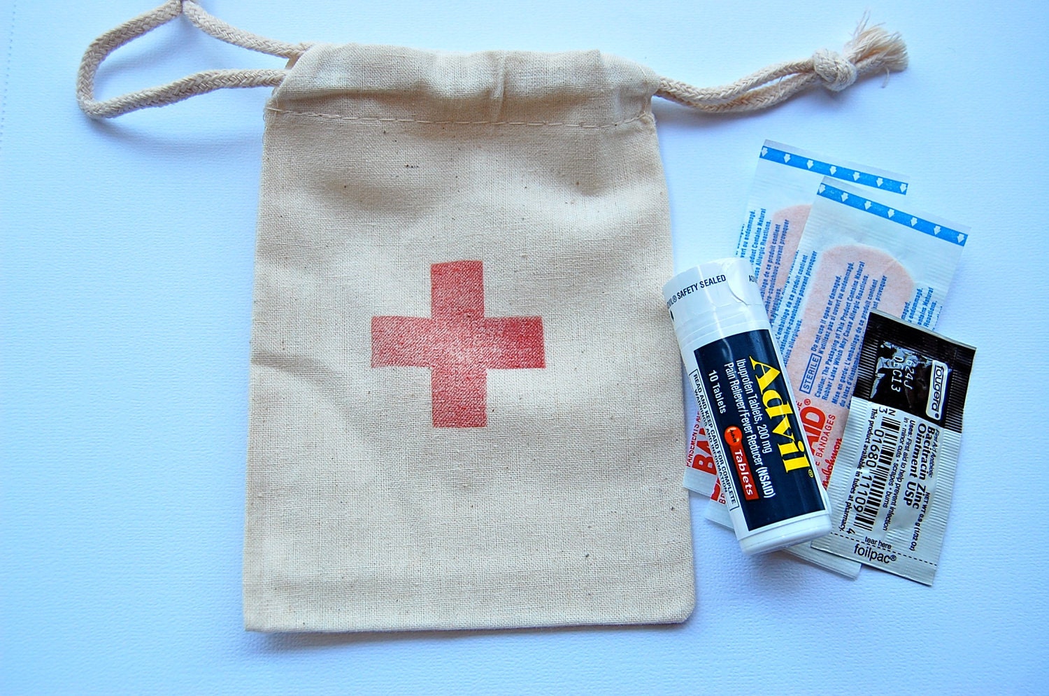 First-Aid Hotel Room Drop for Out of Town Guests Muslin Bags / Set of 90/ Perfect for Weddings or Parties