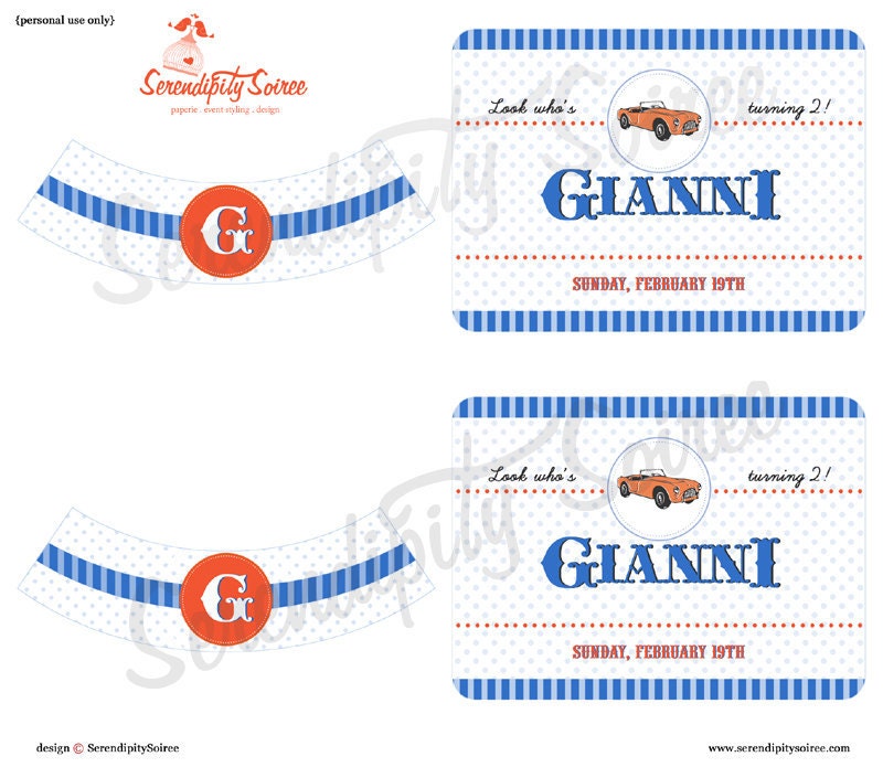 Vintage Drive-in Party - Custom Printable Soda Bottle wrappers- 50's & 60's Diner Il_570xn