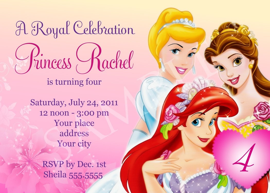 Princess Birthday Invitation Template - Digital File