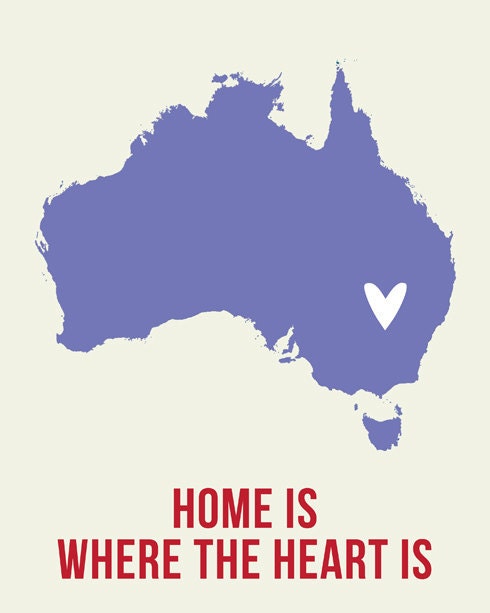 Australia Home is Art Print 8 x 10 inch Travel Map I heart Australia SALE buy 2 get 3