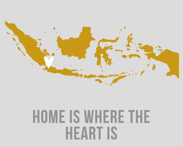 Indonesia Home is Art Print 8 x 10 inch Travel Map I heart Asia SALE buy 2 get 3