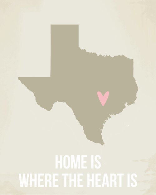 Texas Customized 8 x 10 Home is where the heart is Travel Map I heart USA SALE buy 2 get 3
