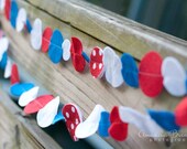 Red White and Blue with Glitter and Polka Dot Felt Garland Il_170x135