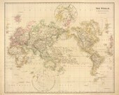 Vintage 1832 Map of the World