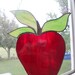 Red Delicious Stained Glass Apple ornament / suncatcher