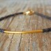 Delicate Tiny Peacock Blue & Small Gold Bar Modern Friendship Bracelet