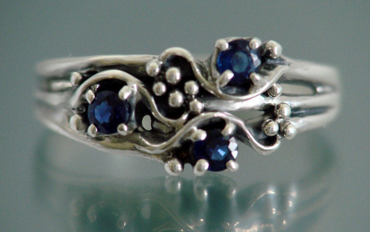 Sapphire Ring 3BD Triple or available with other stone choice