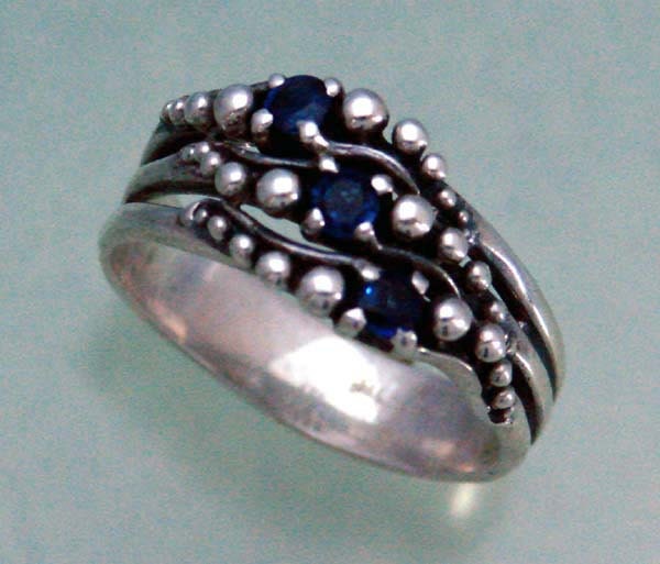 Sapphire Ring PPS Triple or With Stone of Your Choice