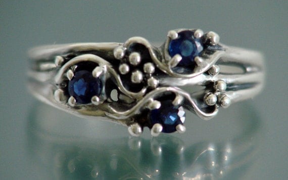 Sapphire Ring 3BD Triple or available with other stone choice