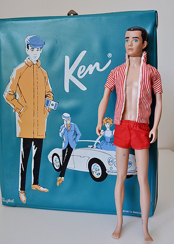 Vintage 1960s Ken Barbie Doll with Case and by MaudeAndLola