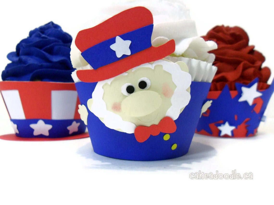 Patriotic Cupcake Wrappers - Set of 12
