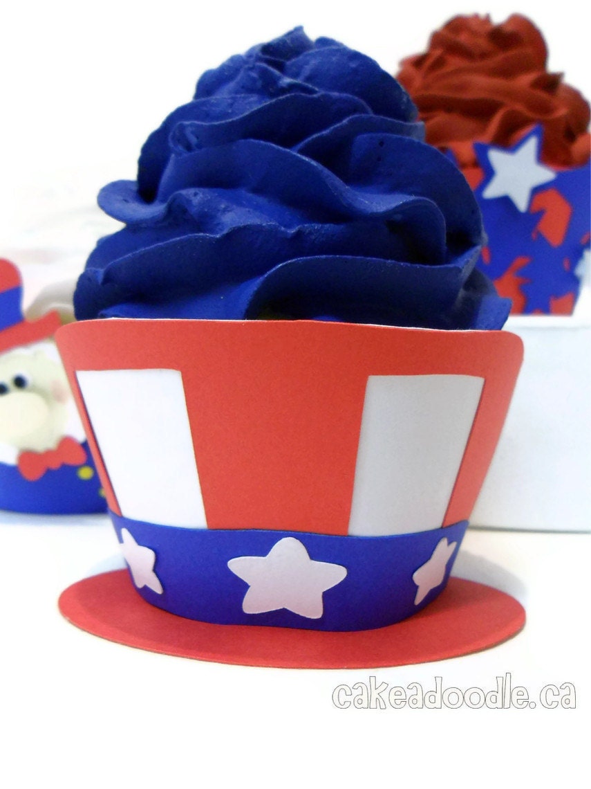 Stars and Stripes Hat Cupcake Wrappers - Set of 12 Il_170x135