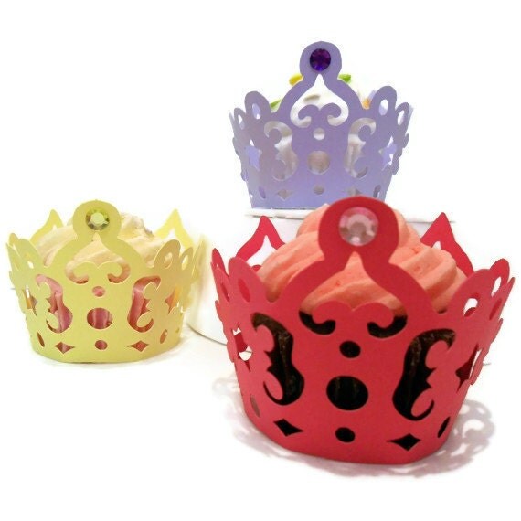 Princess Crown Cupcake Wrappers - set of 12 Il_570xn