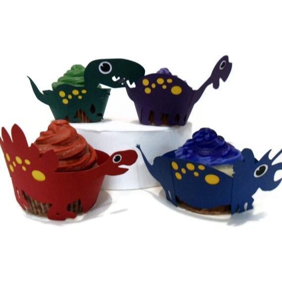 Dinosaur Cupcake Wrappers - set of 12 Il_570xn