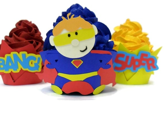 Super Hero Cupcake Wrappers - set of 12 Il_570xn