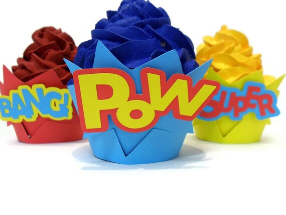 Comic Book Cupcake Wrappers - set of 12 Il_570xn