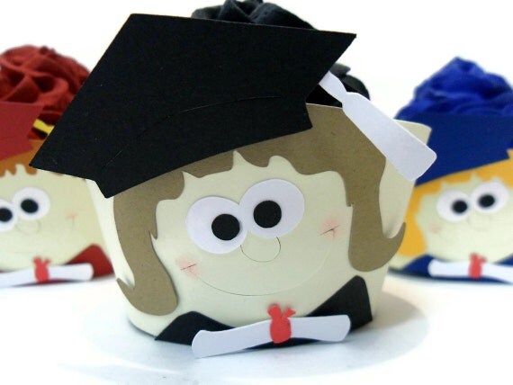 Graduation Cupcake Wrappers Girl -Set of 12 Il_570xn