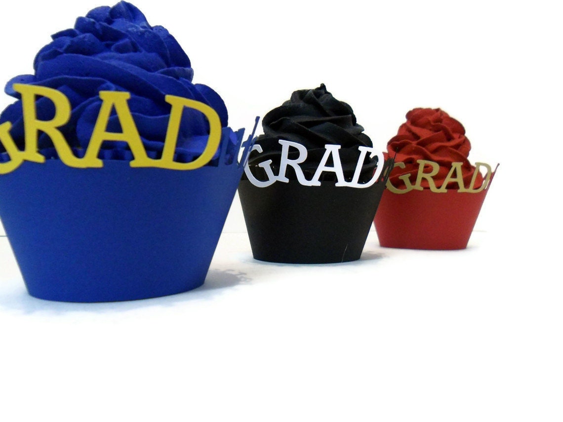 Graduation "ConGRADulations" Cupcake Wrappers -Set of 12 Il_570xn