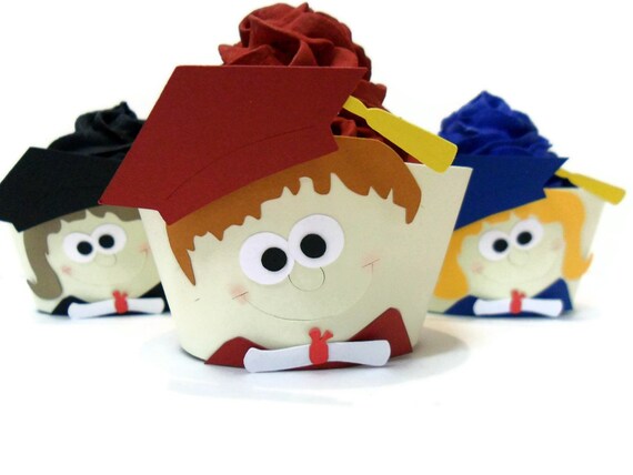 Graduation Cupcake Wrappers Boy -Set of 12 Il_570xn