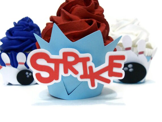 Bowling Cupcake Wrappers STRIKE - Set of 12 Il_570xn
