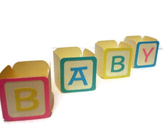 Baby Blocks Cupcake Wrappers - set of 12 Il_570xn