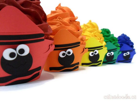 Crayons Cupcake Wrapper - Set of 12 Il_570xn