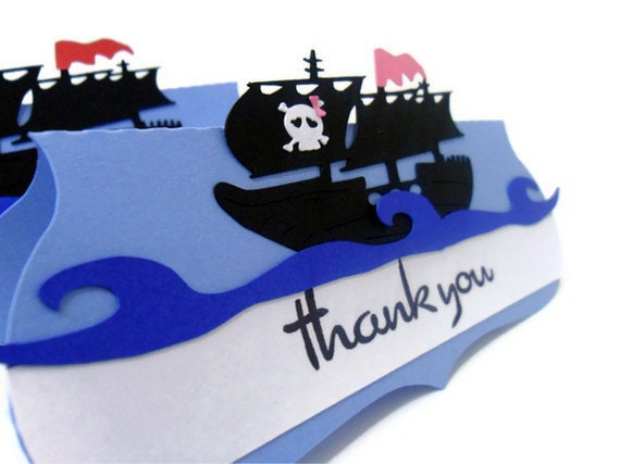 Pirate Ship Bag Toppers - Set of 6 Il_570xn