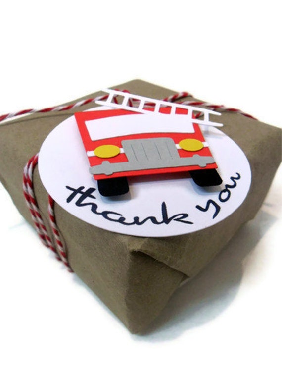 Fire Truck Favor Tags - Set of 6 Il_570xn