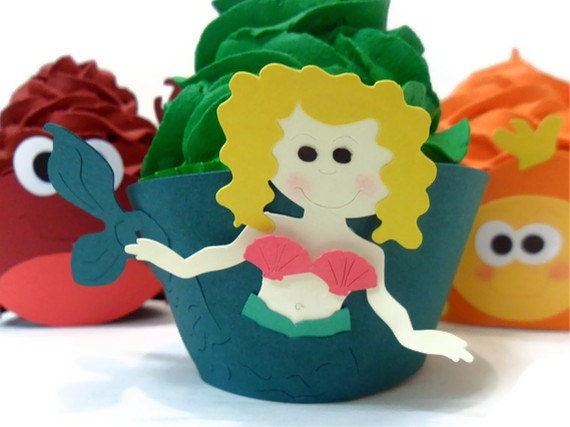 Mermaid Cupcake Wrappers - Set of 12 Il_570xn